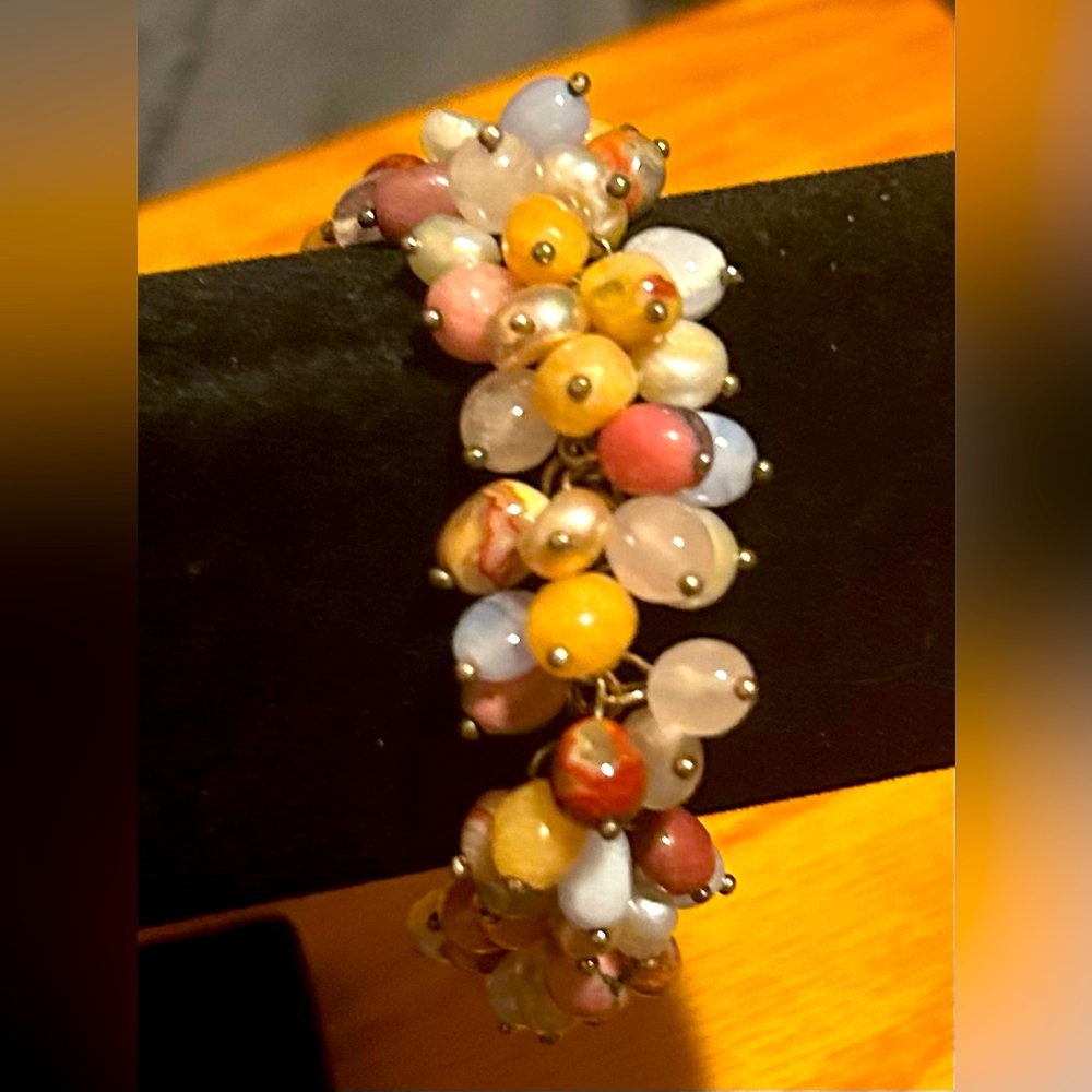 WHITNEY KELLY WK China sterling silver bracelet with multi stone charm bracelet